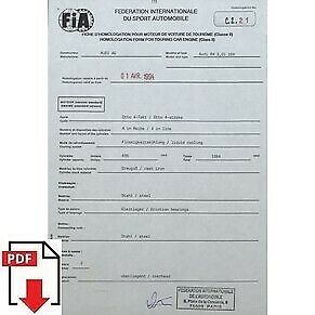 1994 Audi R4 2.0 16v FIA homologation form PDF download